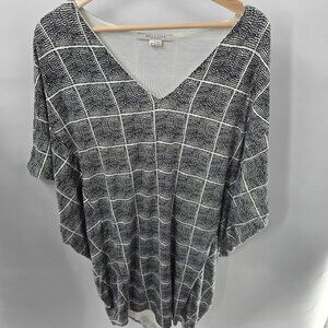 Anthropologie x Bella Luxx Los Angeles Black White Sleeveless Rayon Mini Dress M